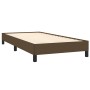 Estructura de cama sin colchón tela marrón oscuro 90x200 cm