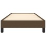 Estructura de cama sin colchón tela marrón oscuro 90x200 cm