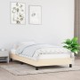 Estructura de cama sin colchón tela crema 90x190 cm