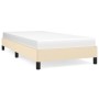Estructura de cama sin colchón tela crema 90x190 cm