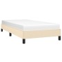 Estructura de cama sin colchón tela crema 90x190 cm