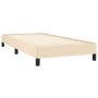 Estructura de cama sin colchón tela crema 90x190 cm
