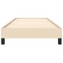 Estructura de cama sin colchón tela crema 90x190 cm