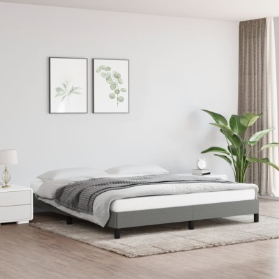 Cama sin colchón de tela gris oscuro 180x200 cm