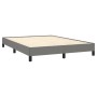Estructura de cama sin colchón tela gris oscuro 140x200 cm