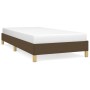 Estructura de cama sin colchón tela marrón oscuro 90x200 cm