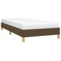 Estructura de cama sin colchón tela marrón oscuro 90x200 cm