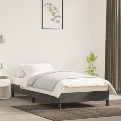 Estructura de cama sin colchón terciopelo gris oscuro 80x200 cm