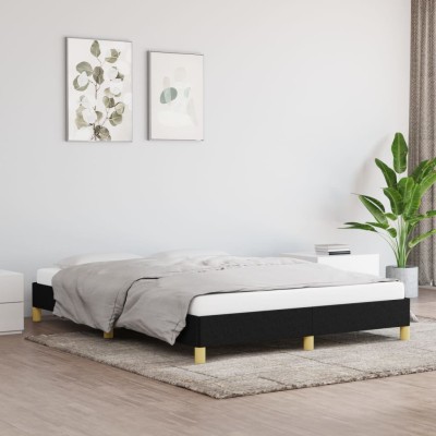 Cama sin colchón tela negro 140x190 cm