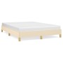 Cama sin colchón tela color crema 160x200 cm