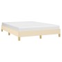 Cama sin colchón tela color crema 160x200 cm