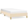 Estructura de cama sin colchón tela crema 80x200 cm