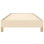Estructura de cama sin colchón tela crema 80x200 cm