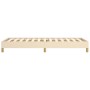 Estructura de cama sin colchón tela crema 80x200 cm