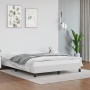 Estructura de cama sin colchón cuero sintético blanco 140x190cm