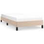Estructura cama sin colchón cuero sintético capuchino 80x200 cm