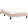 Estructura cama sin colchón cuero sintético capuchino 80x200 cm