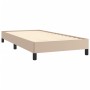 Estructura cama sin colchón cuero sintético capuchino 80x200 cm