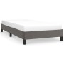 Estructura de cama sin colchón cuero sintético gris 90x190 cm