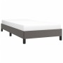 Estructura de cama sin colchón cuero sintético gris 90x190 cm