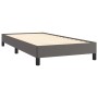 Estructura de cama sin colchón cuero sintético gris 90x190 cm