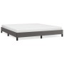 Estructura de cama sin colchón cuero sintético gris 180x200 cm