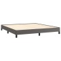 Estructura de cama sin colchón cuero sintético gris 180x200 cm