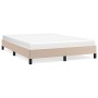 Estructura cama sin colchón cuero sintético capuchino 140x190cm