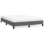 Estructura de cama sin colchón cuero sintético gris 140x200 cm