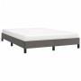 Estructura de cama sin colchón cuero sintético gris 140x200 cm
