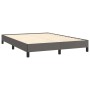 Estructura de cama sin colchón cuero sintético gris 140x200 cm
