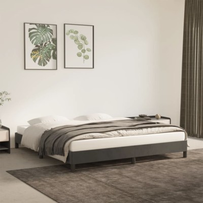 Estructura de cama sin colchón terciopelo gris oscuro 160x200cm