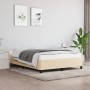 Cama sin colchón tela color crema 140x190 cm