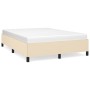 Cama sin colchón tela color crema 140x190 cm