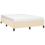 Cama sin colchón tela color crema 140x190 cm
