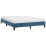 Estructura de cama sin colchón terciopelo azul oscuro 140x190cm