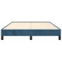 Estructura de cama sin colchón terciopelo azul oscuro 140x190cm