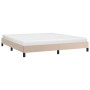 Estructura cama sin colchón cuero sintético capuchino 160x200cm