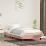 Estructura de cama sin colchón terciopelo rosa 90x200 cm