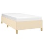Estructura de cama sin colchón tela crema 90x190 cm