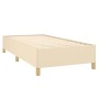 Estructura de cama sin colchón tela crema 90x190 cm