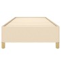Estructura de cama sin colchón tela crema 90x190 cm