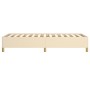 Estructura de cama sin colchón tela crema 90x190 cm