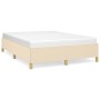 Cama sin colchón tela color crema 140x200 cm
