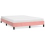 Estructura de cama sin colchón terciopelo rosa 140x200 cm