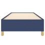 Estructura de cama sin colchón tela azul 90x200 cm