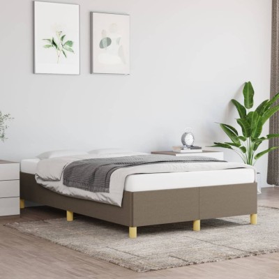 Estructura de cama sin colchón tela gris taupe 120x200 cm