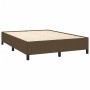 Cama sin colchón tela marrón oscuro 140x190 cm