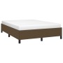 Cama sin colchón tela marrón oscuro 140x190 cm