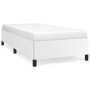 Estructura de cama sin colchón cuero sintético blanco 90x190 cm